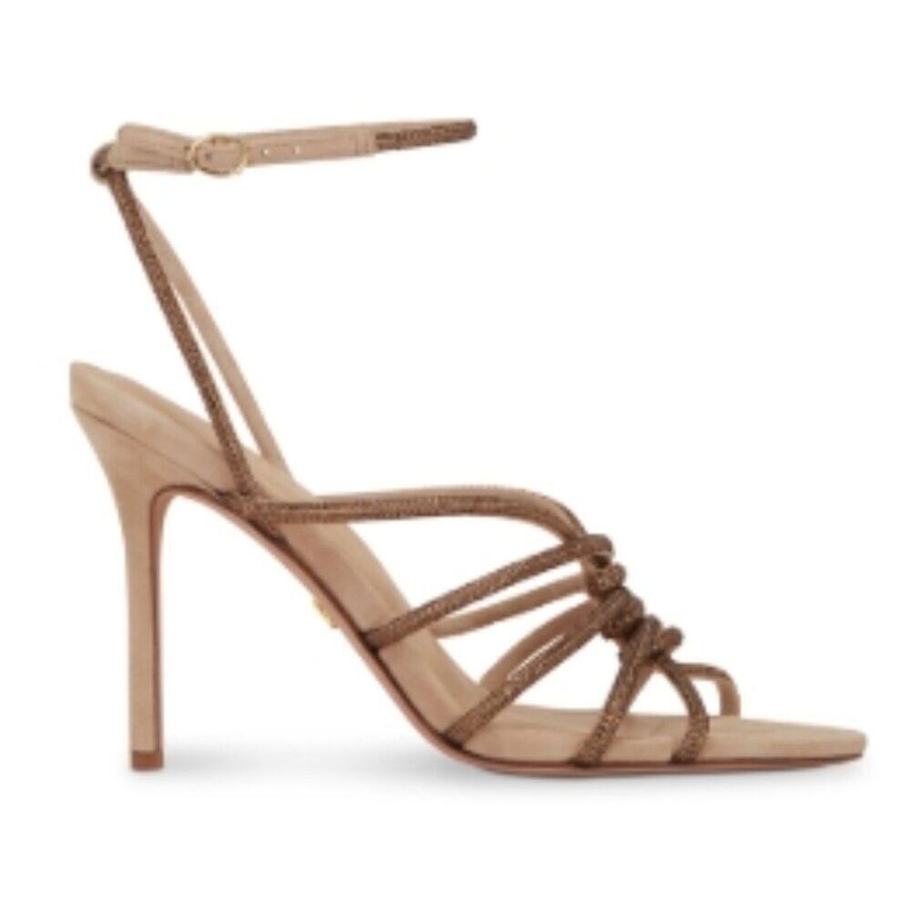 Veronica Beard Strappy Heels Sand Topaz Suede - Picture 2 of 4